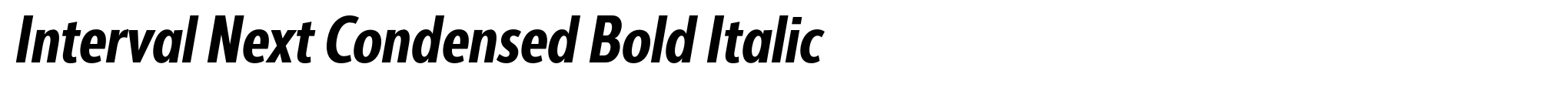 Interval Next Condensed Bold Italic image